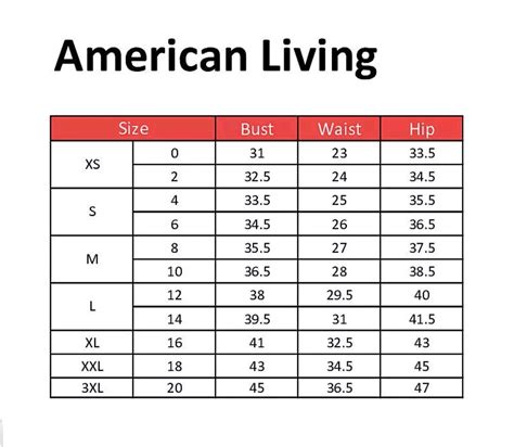 us to us size chart